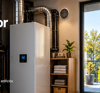 Ilustración de bomba de calor de instalación interior